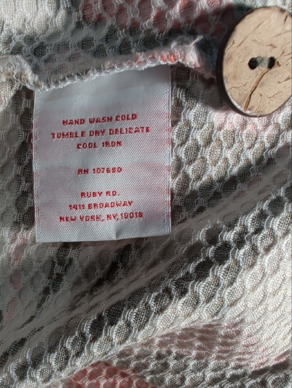 Ruby Rd. Size 14 Coral and Gray Leaf-Print Button Jacket - Picture 6 of 6